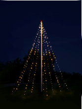 Lyskæde Basis til flagstang 300 LED 7 + 2 meter